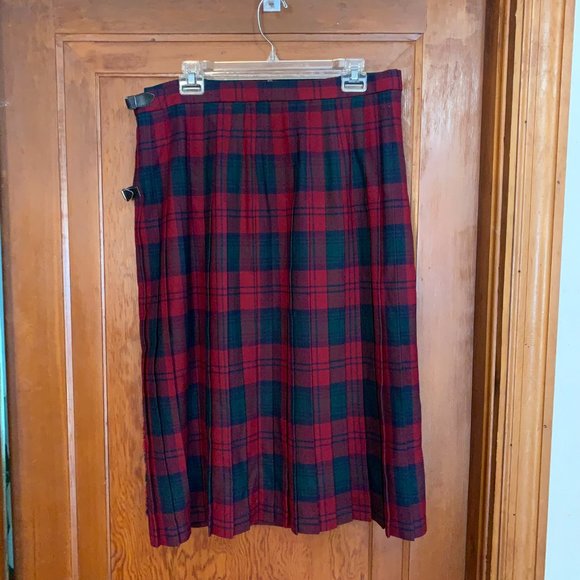 Strathmore Red Tartan 100% Wool Skirt - Picture 4 of 9
